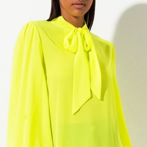 neon yellow blouse